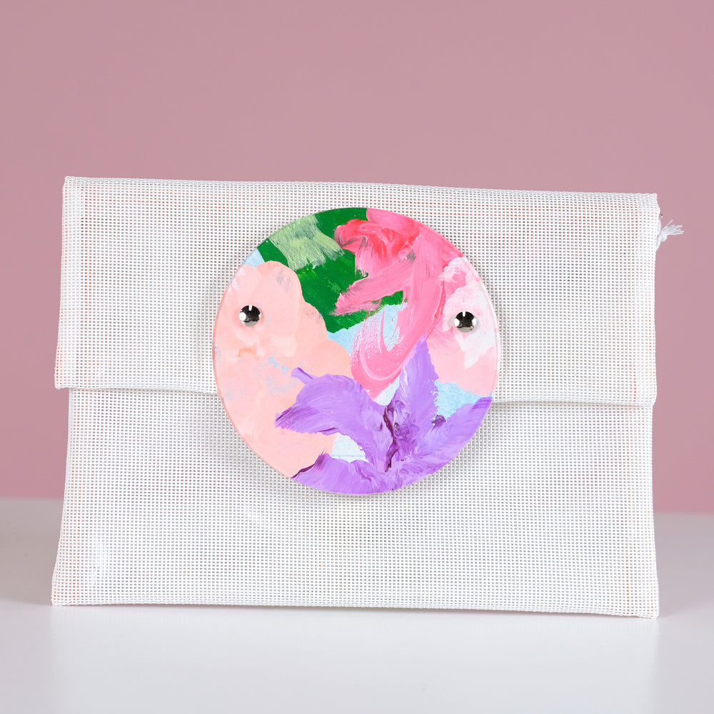 Blooming | Round Perspex Clutch